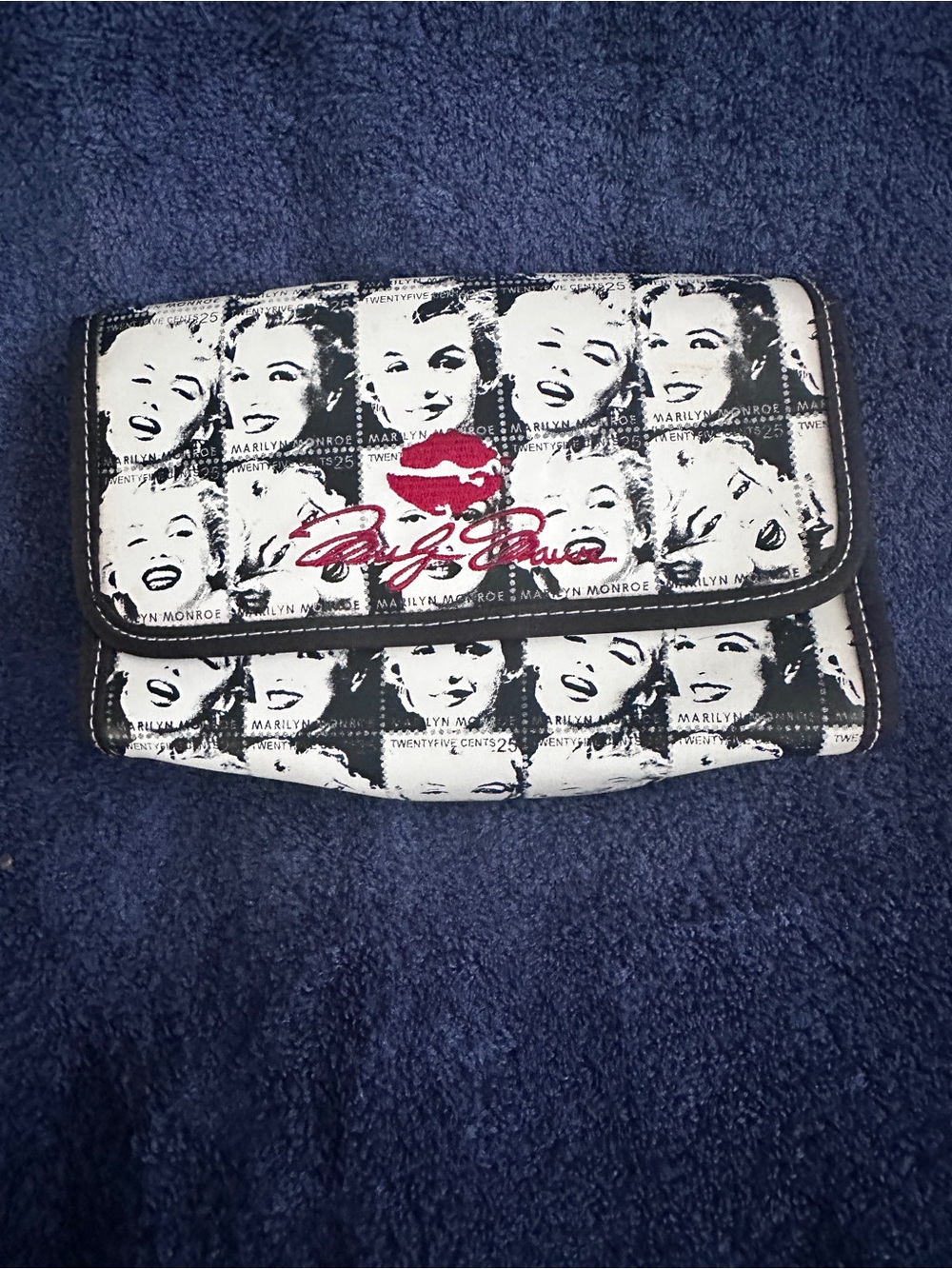Vintage Ashley M Marilyn Monroe Black and White Cosmetic Organizer Travel Bag C4